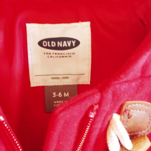 Old Navy Red Toggle Coat 3-6 Months - Picture 8 of 8
